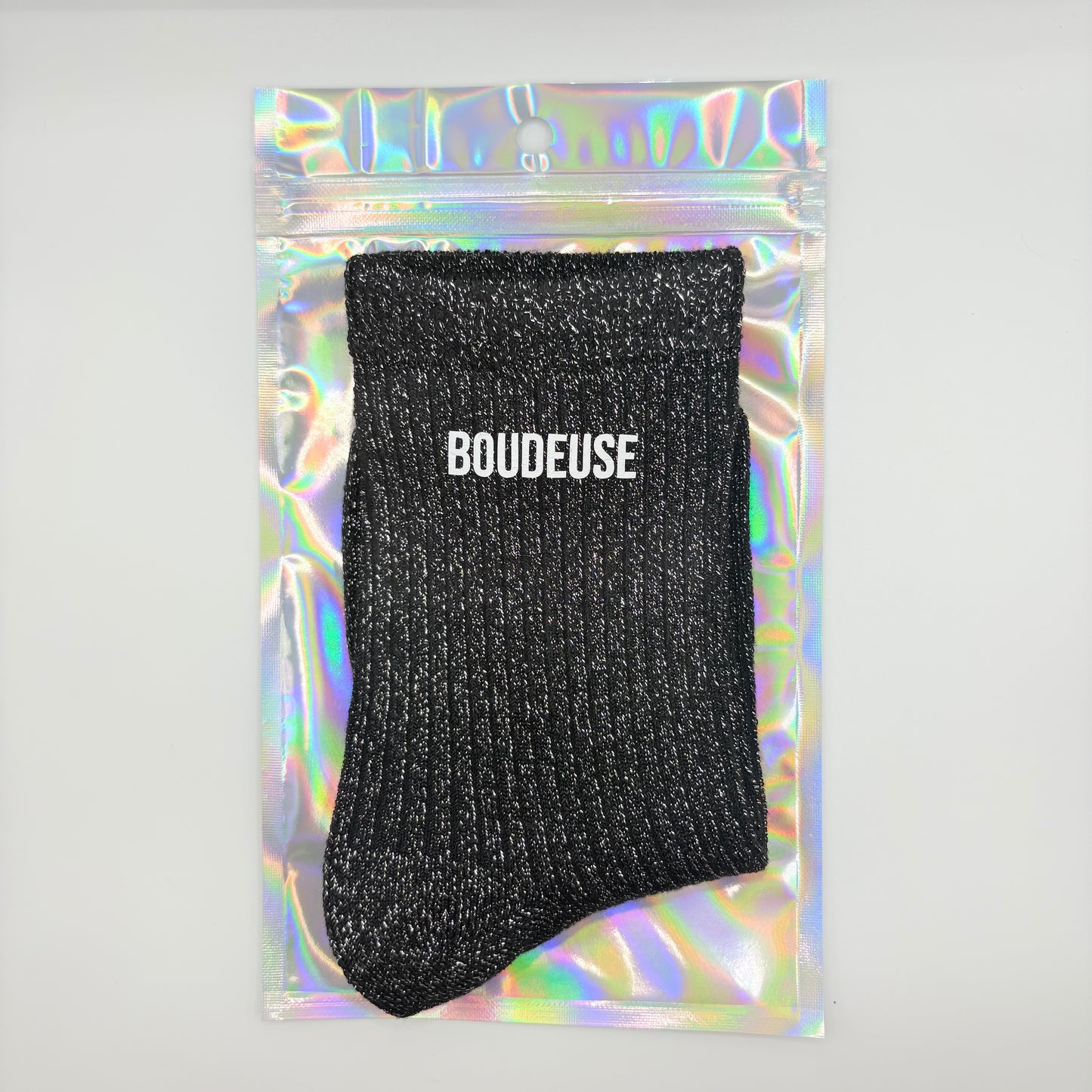🧦 Chaussettes pailletées – Boudeuse 😒✨