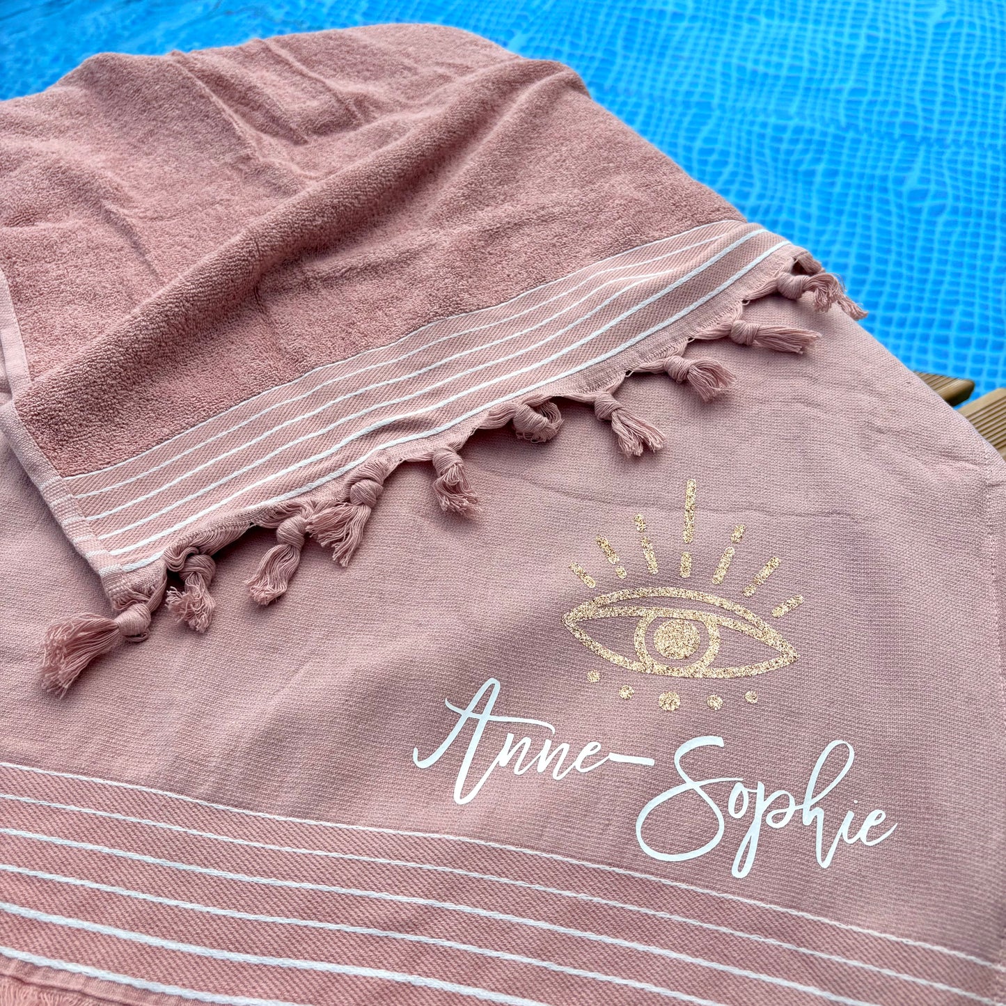 Fouta Plage XXL Personnalisée – 90x200 cm – 100% Coton ☀️