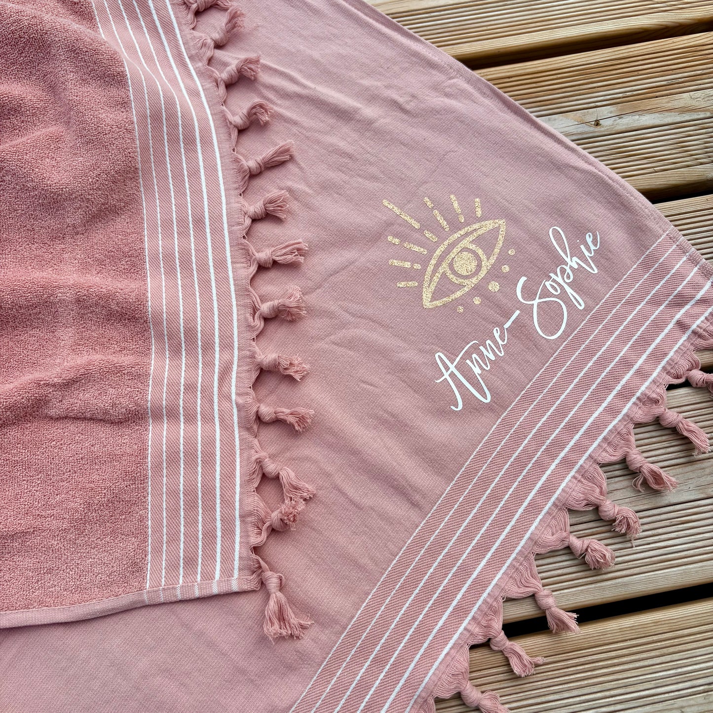 Fouta Plage XXL Personnalisée – 90x200 cm – 100% Coton ☀️