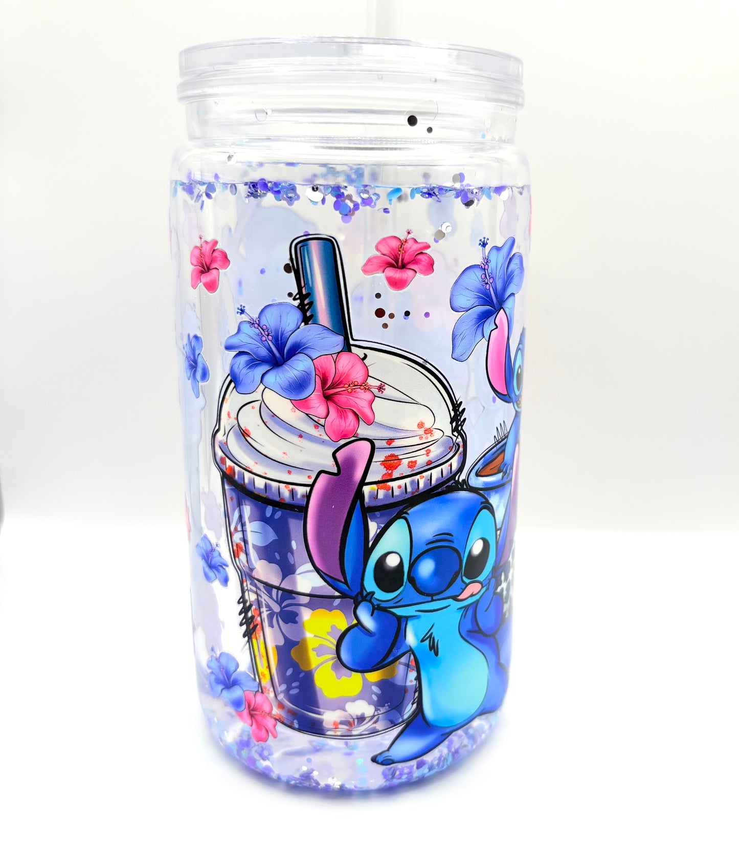 💙 TUMBLER PAILLETÉ – MODÈLE STITCH