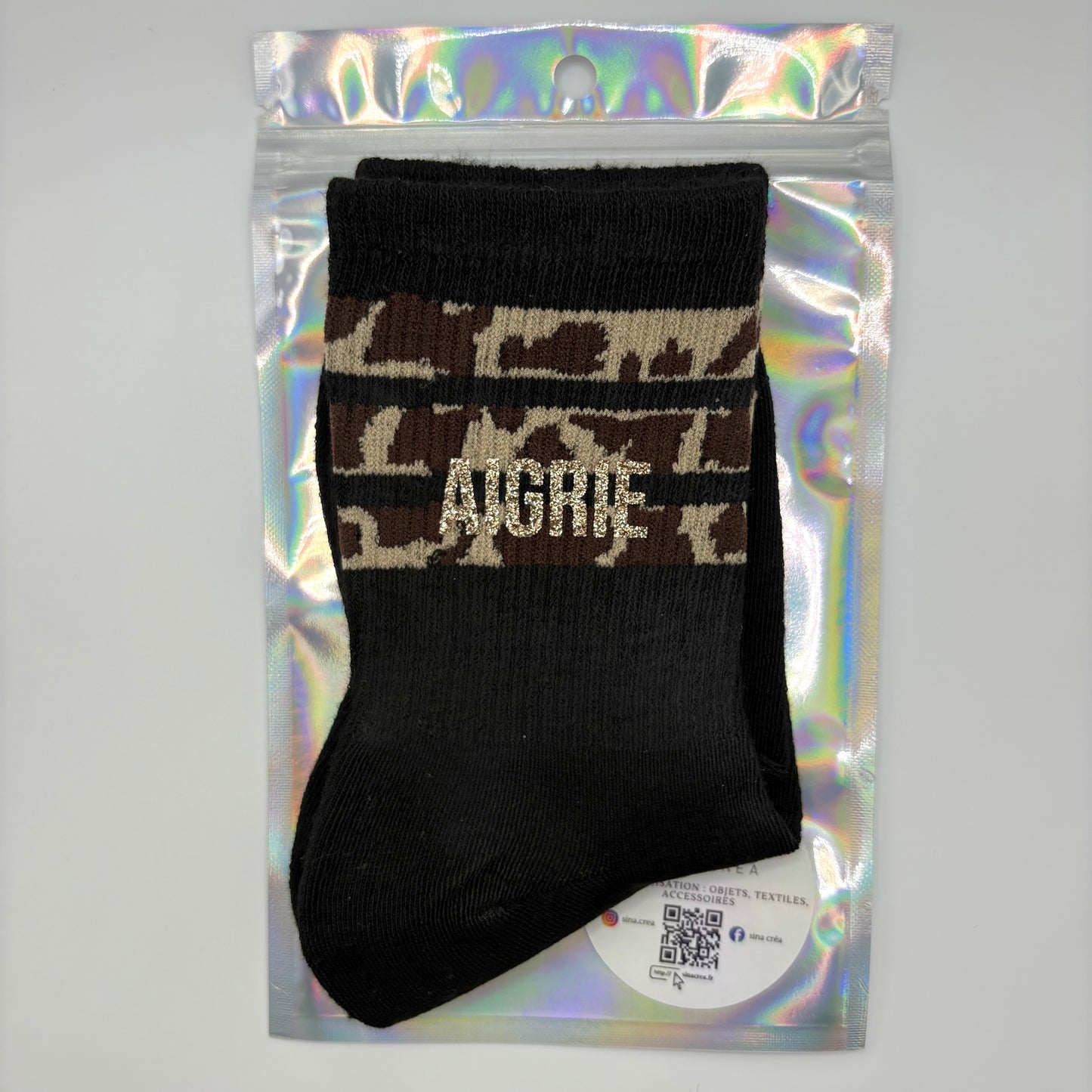 Chaussettes Tennis Léopard “Aigrie” – Chaussettes originales femme