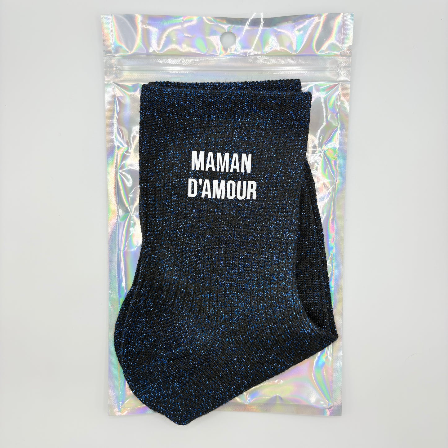 🧦 Chaussettes pailletées – Maman d’amour 💗👩👧👦