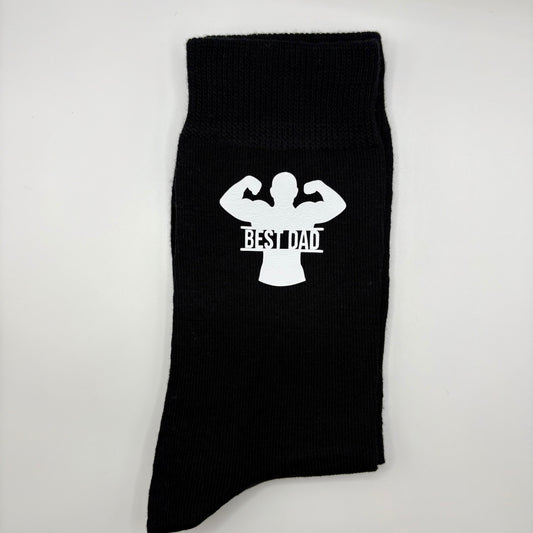 🧦 Chaussettes noires – Best Dad 💪🧔