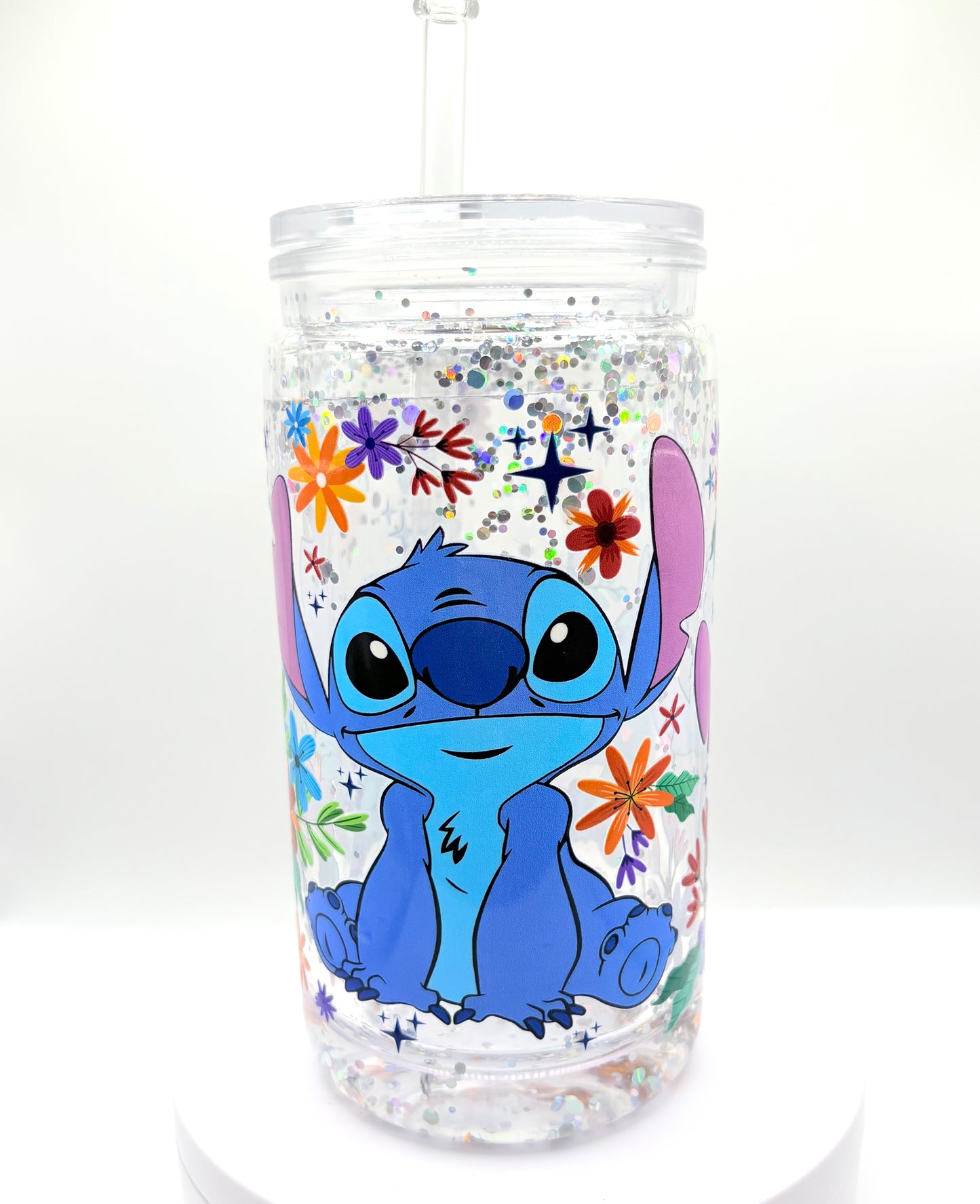🧡 TUMBLER PAILLETÉ – MODÈLE STITCH