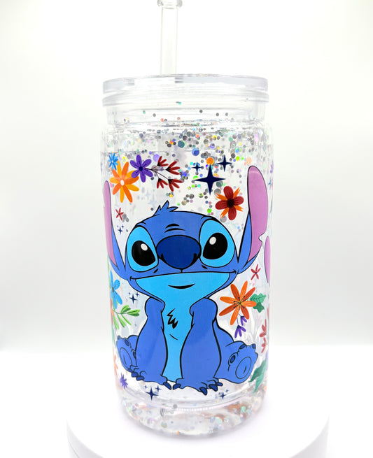 🧡 TUMBLER PAILLETÉ – MODÈLE STITCH