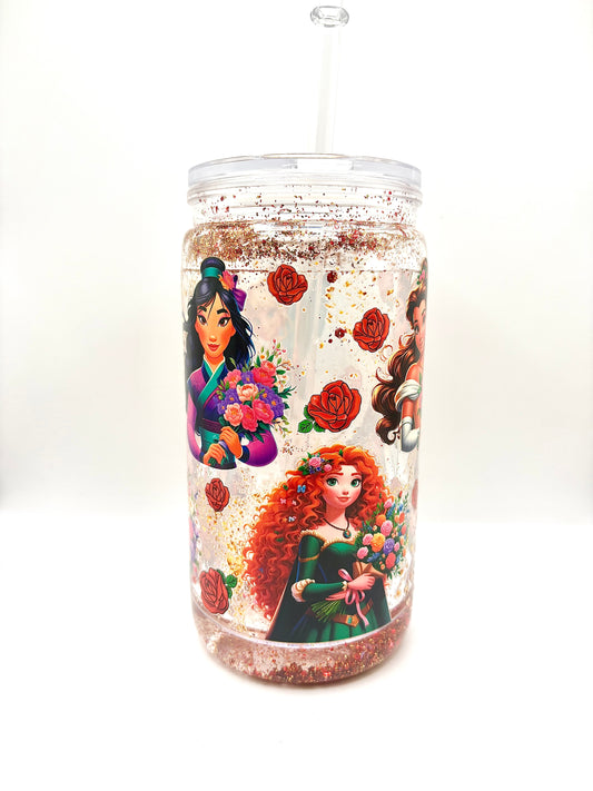👑 TUMBLER PAILLETÉ – MODÈLE PRINCESSES MAGIQUES