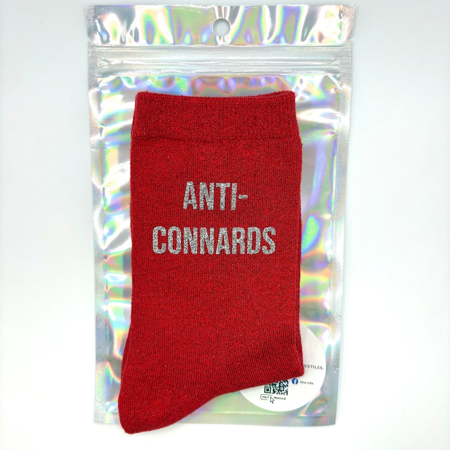 🧦 Chaussettes pailletées – Anti-C*nnards 💅✨
