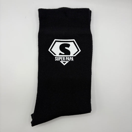 🧦 Chaussettes noires – Super Papa 🦸‍♂️💥