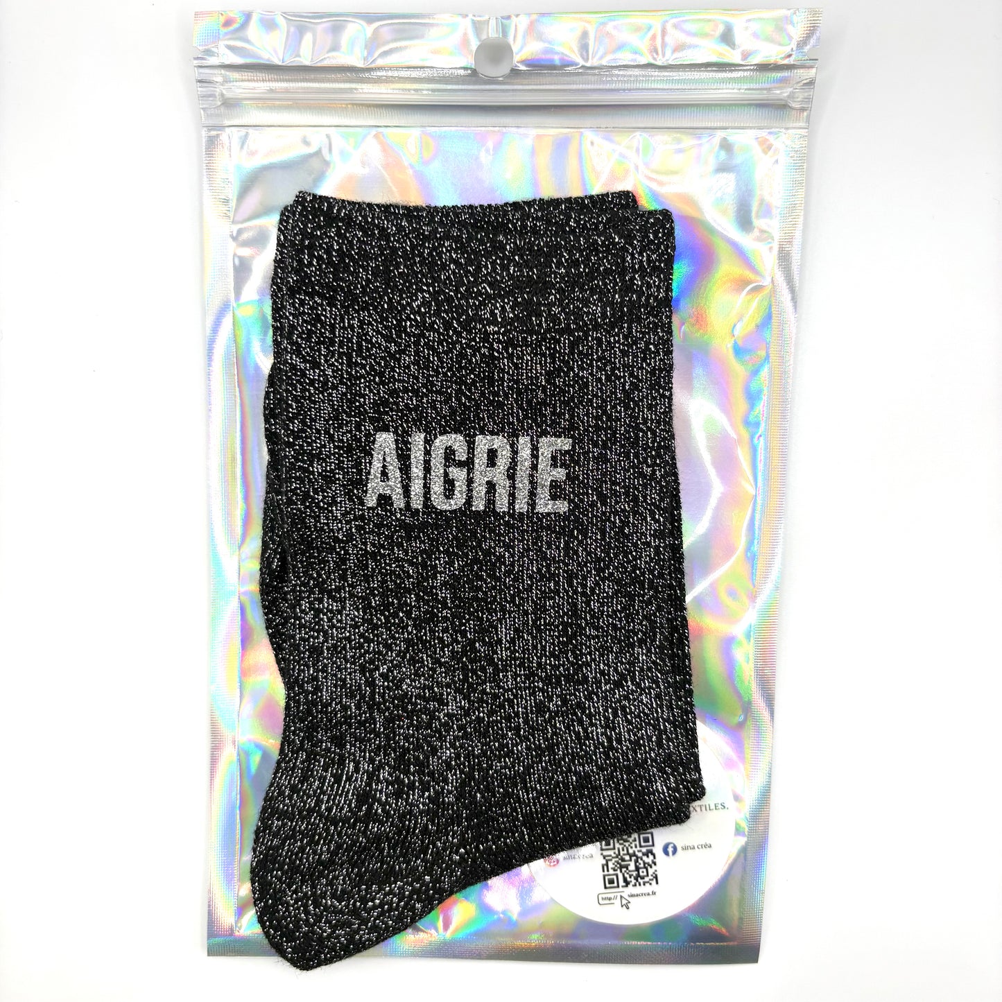 🧦 Chaussettes pailletées – Aigrie 🍋✨