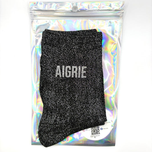 🧦 Chaussettes pailletées – Aigrie 🍋✨