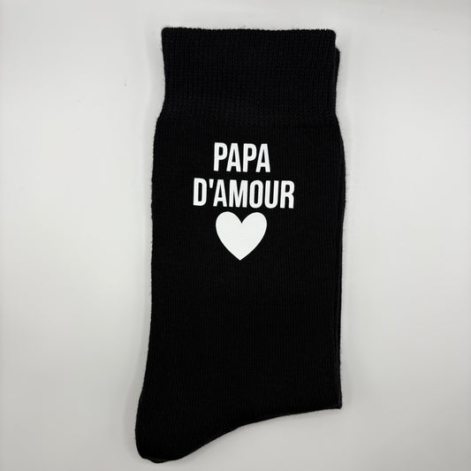 🧦 Chaussettes noires – Papa d’amour ❤️🧦