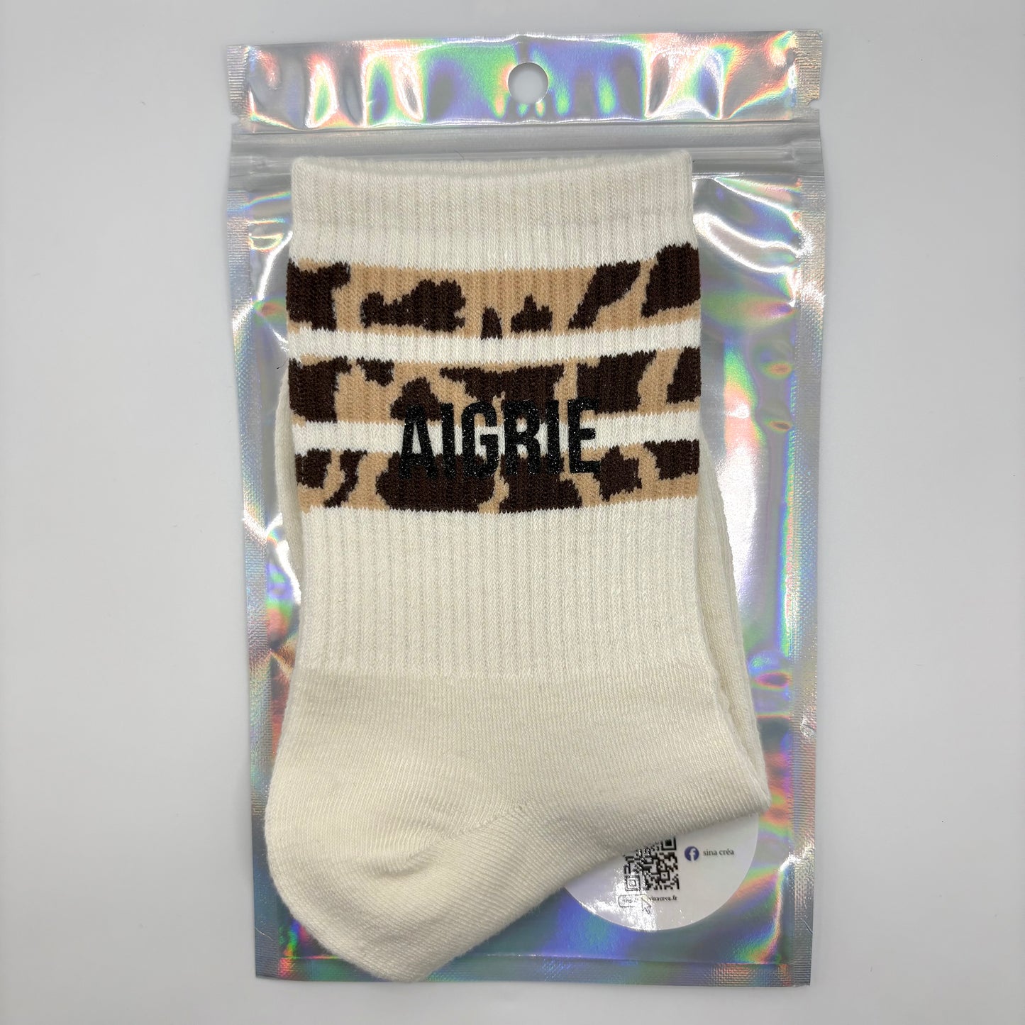 Chaussettes Tennis Léopard “Aigrie” – Chaussettes originales femme