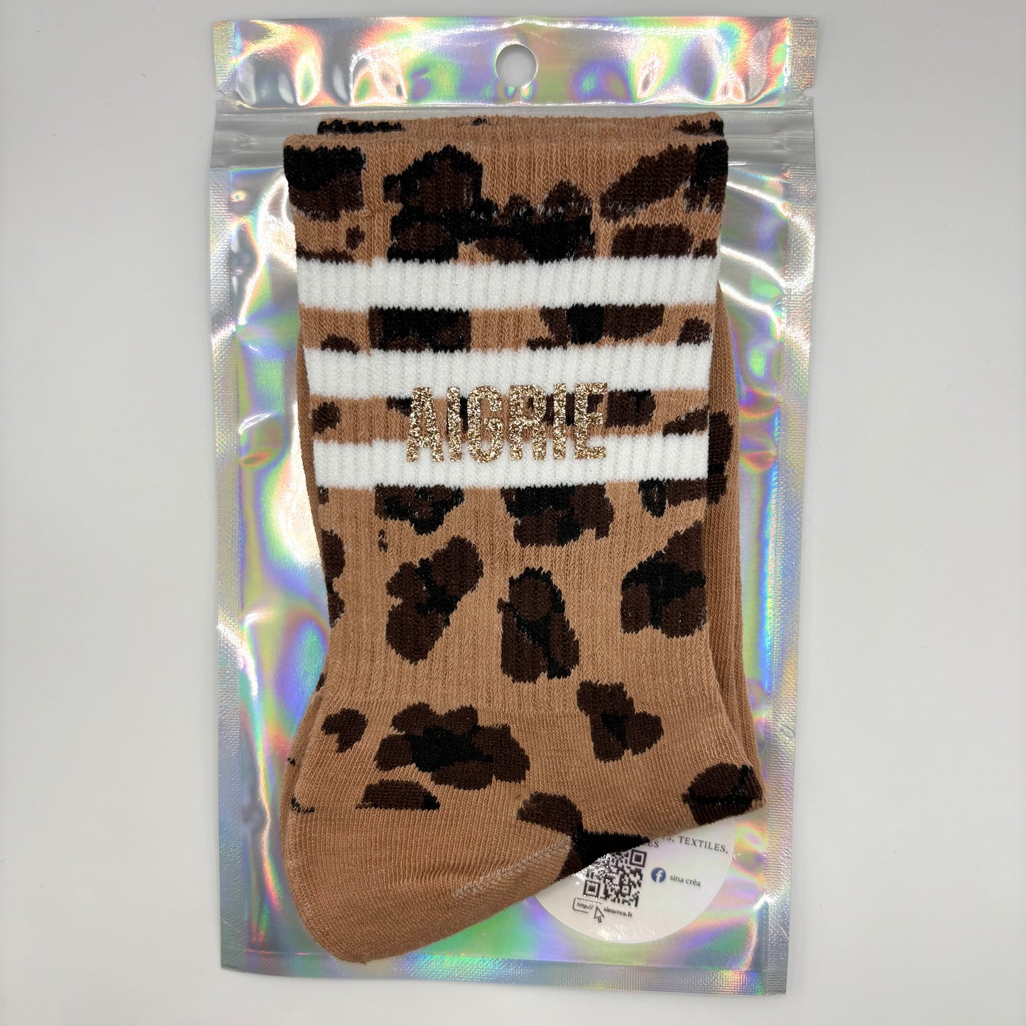 Chaussettes Tennis Léopard “Aigrie” – Chaussettes originales femme