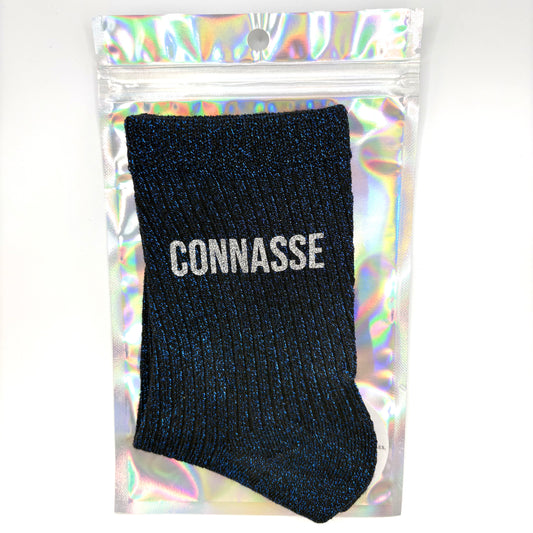 🧦 Chaussettes pailletées – Connasse 💖✨
